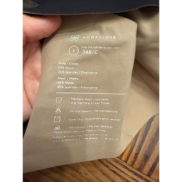 Honeylove black crossover bra mesh details size S - Picture 6 of 6